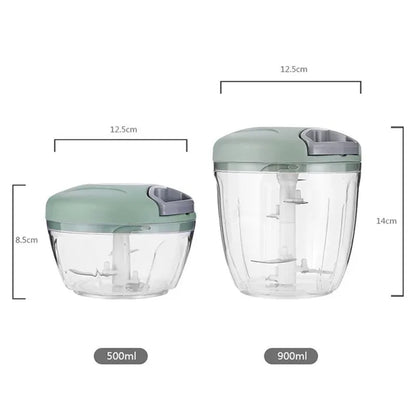 Manual Meat Mincer & Garlic Chopper with Rotating Crusher