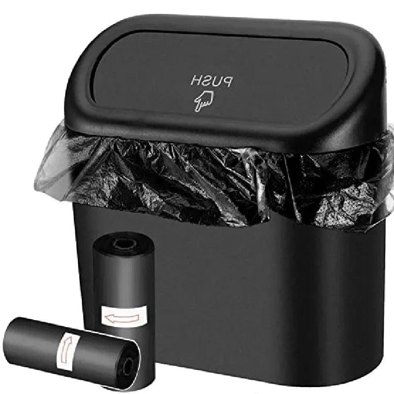 Mini Car Trash Can with Lid & 60 Bags