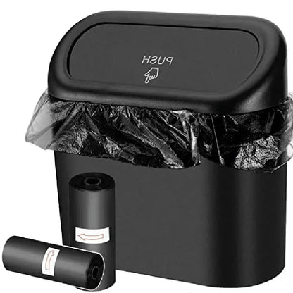 Mini Car Trash Can with Lid & 60 Bags