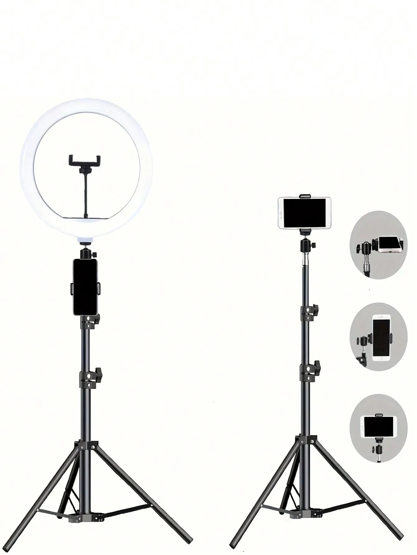 10" LED Ring Light with 110cm Tripod Stand & Clip for Streaming