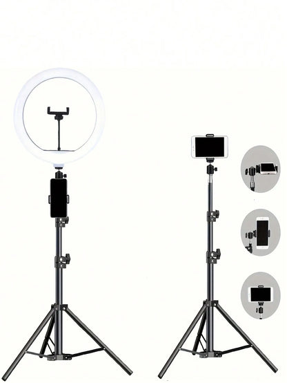 10" LED Ring Light with 110cm Tripod Stand & Clip for Streaming