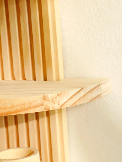 Boho Geometric Wood Wall Shelf