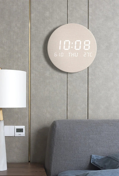 LED Digital Wall Clock with Temperature & Date