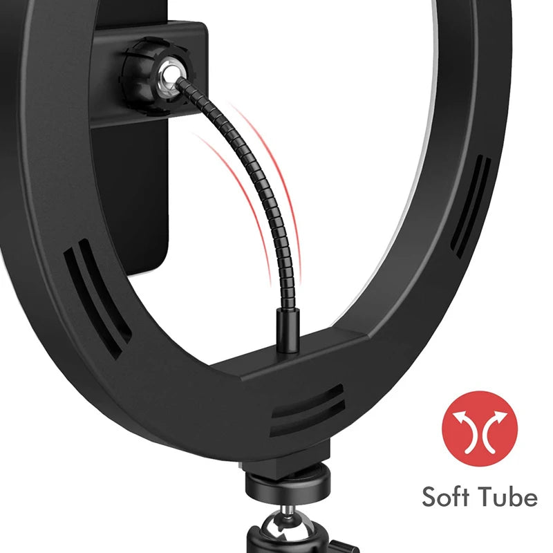 LED Selfie Ring Light with Tripod Stand & USB Remote