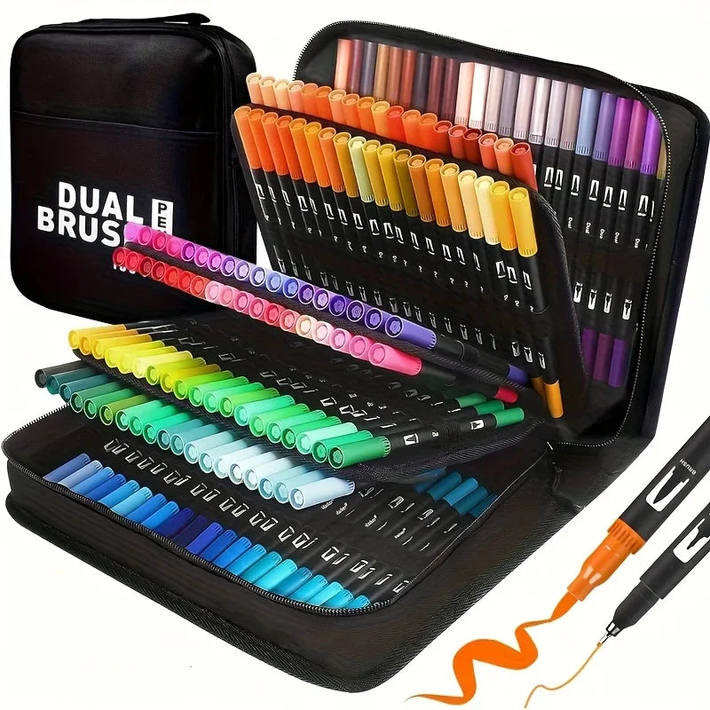 Vibrant Double-Ended Watercolor Markers