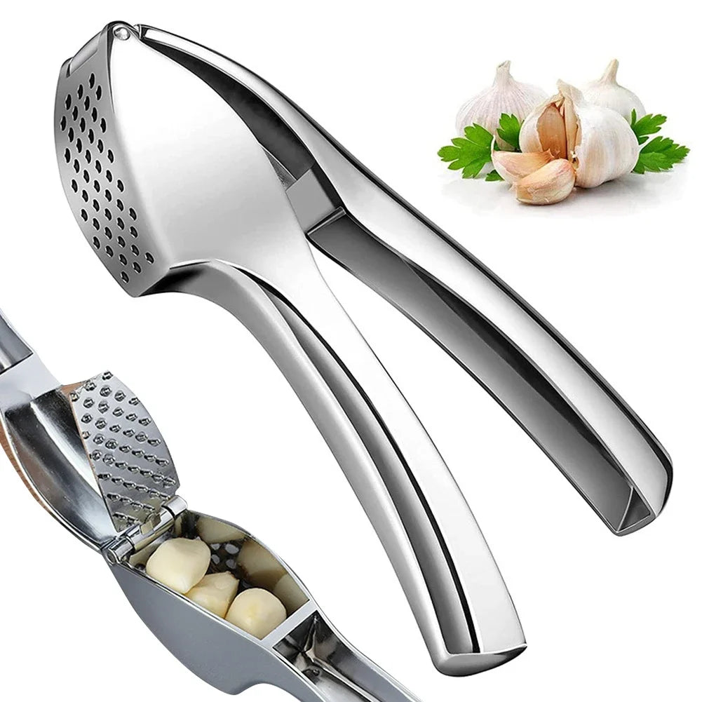 Easy Clean Stainless Steel Garlic Press Crusher