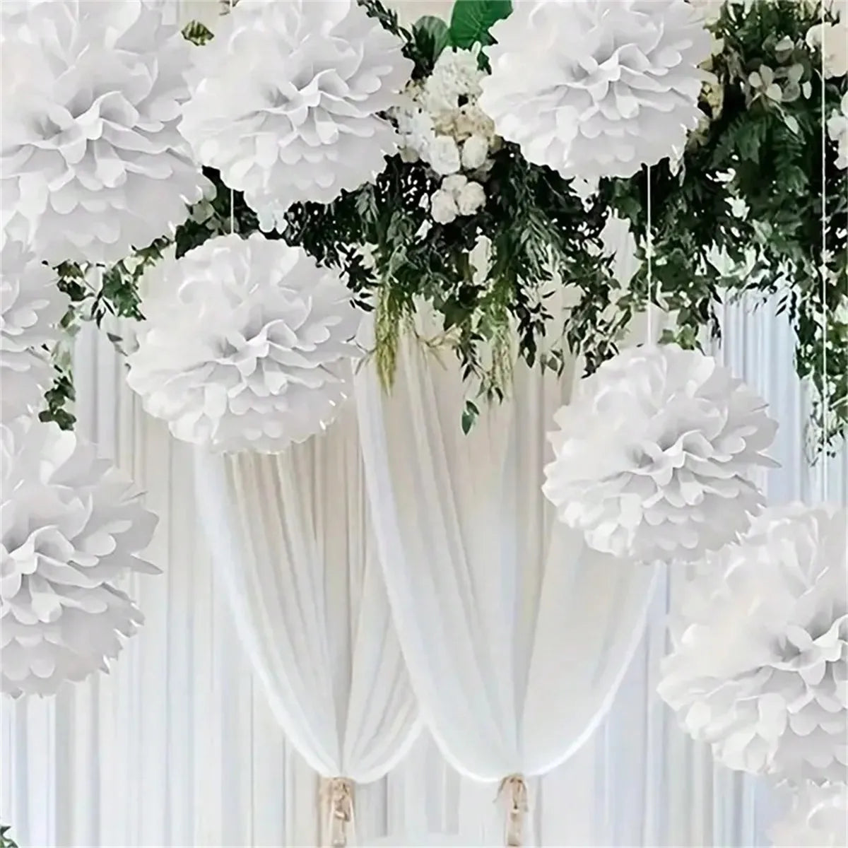 Handmade Paper Flower Pom Pom Decorations