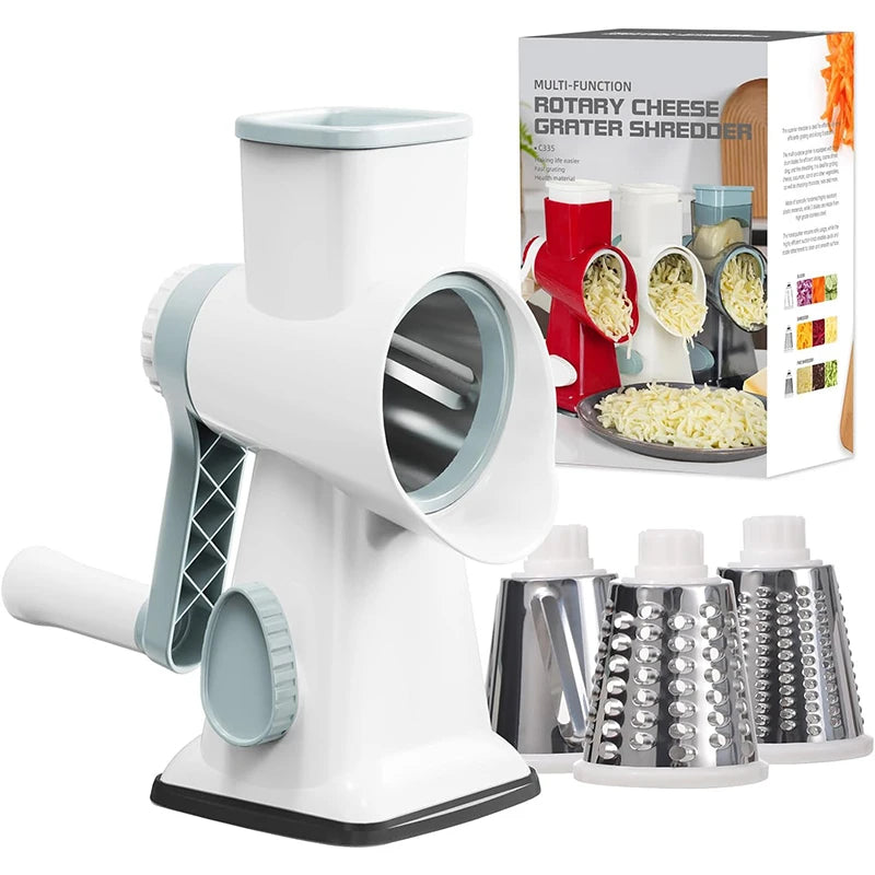 3-in-1 Rotary Grater Slicer & Shredder Set
