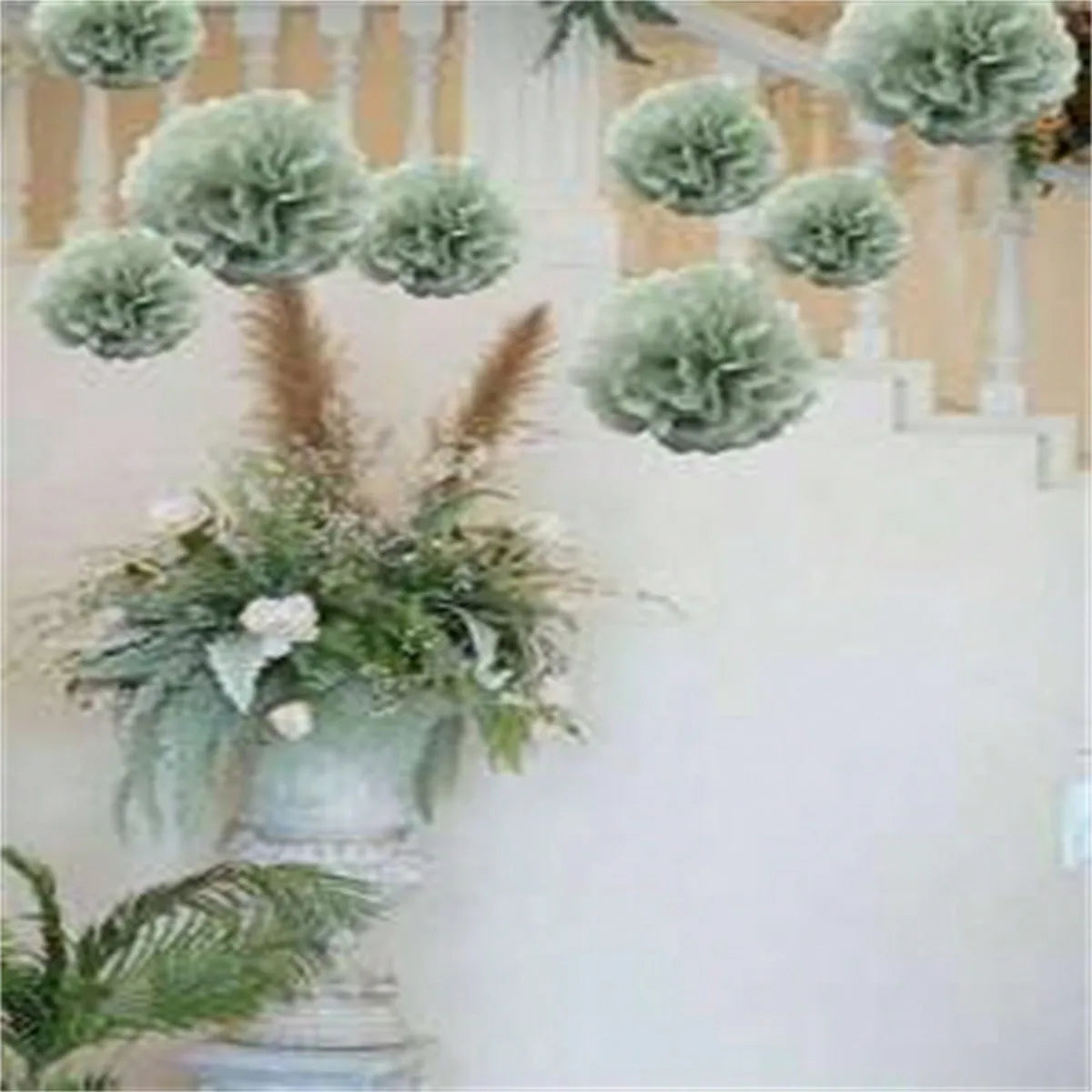 Handmade Paper Flower Pom Pom Decorations