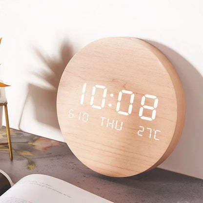 LED Digital Wall Clock with Temperature & Date