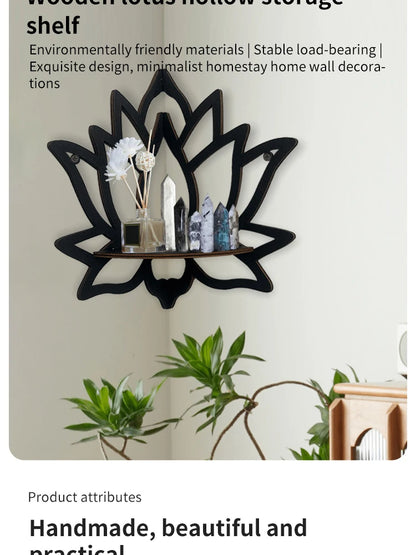 Wooden Lotus Aromatherapy & Candle Holder Shelf