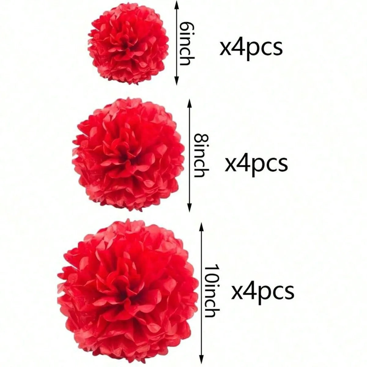 Handmade Paper Flower Pom Pom Decorations