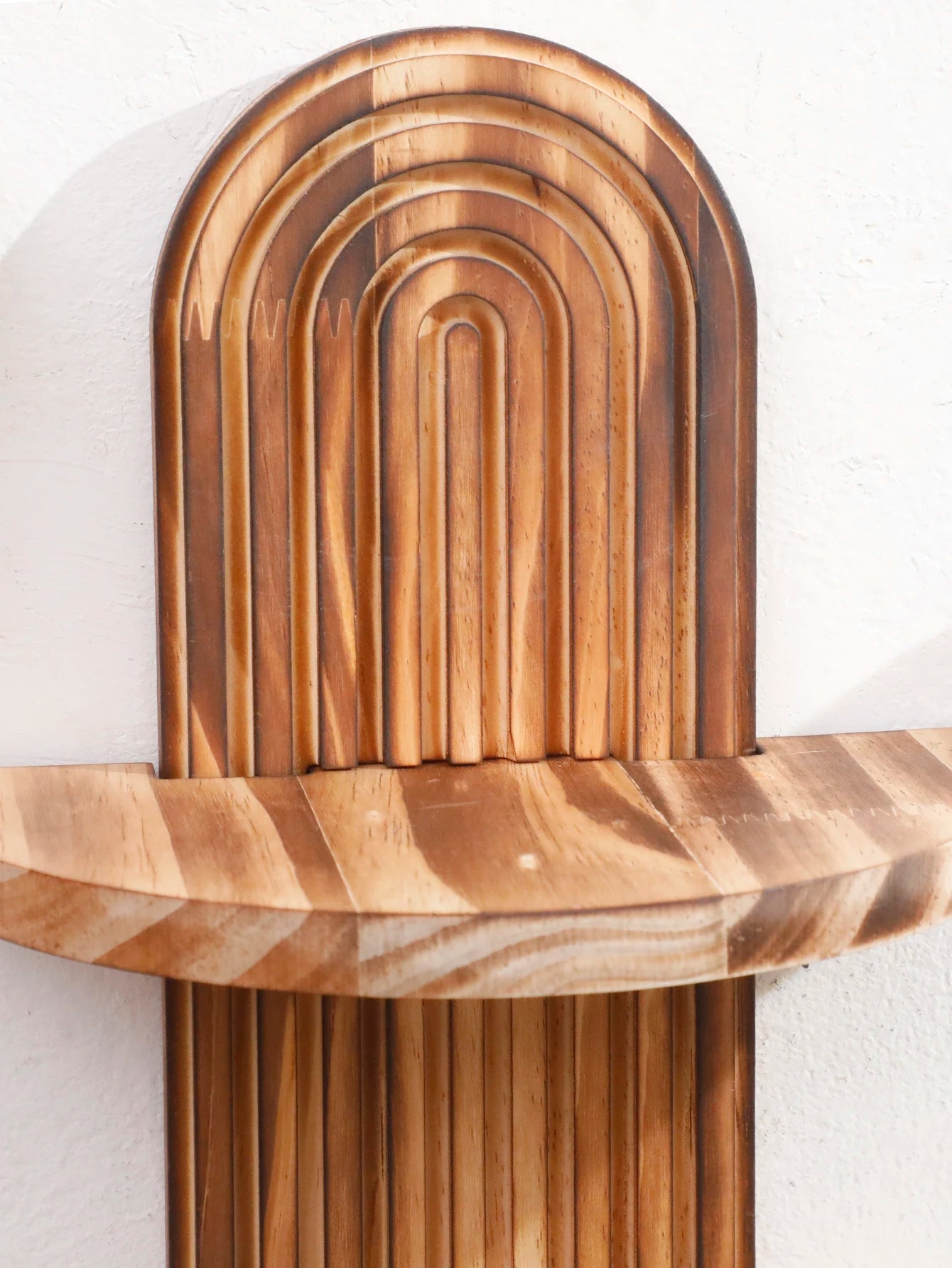 Boho Geometric Wood Wall Shelf