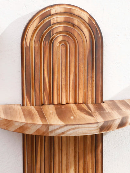 Boho Geometric Wood Wall Shelf