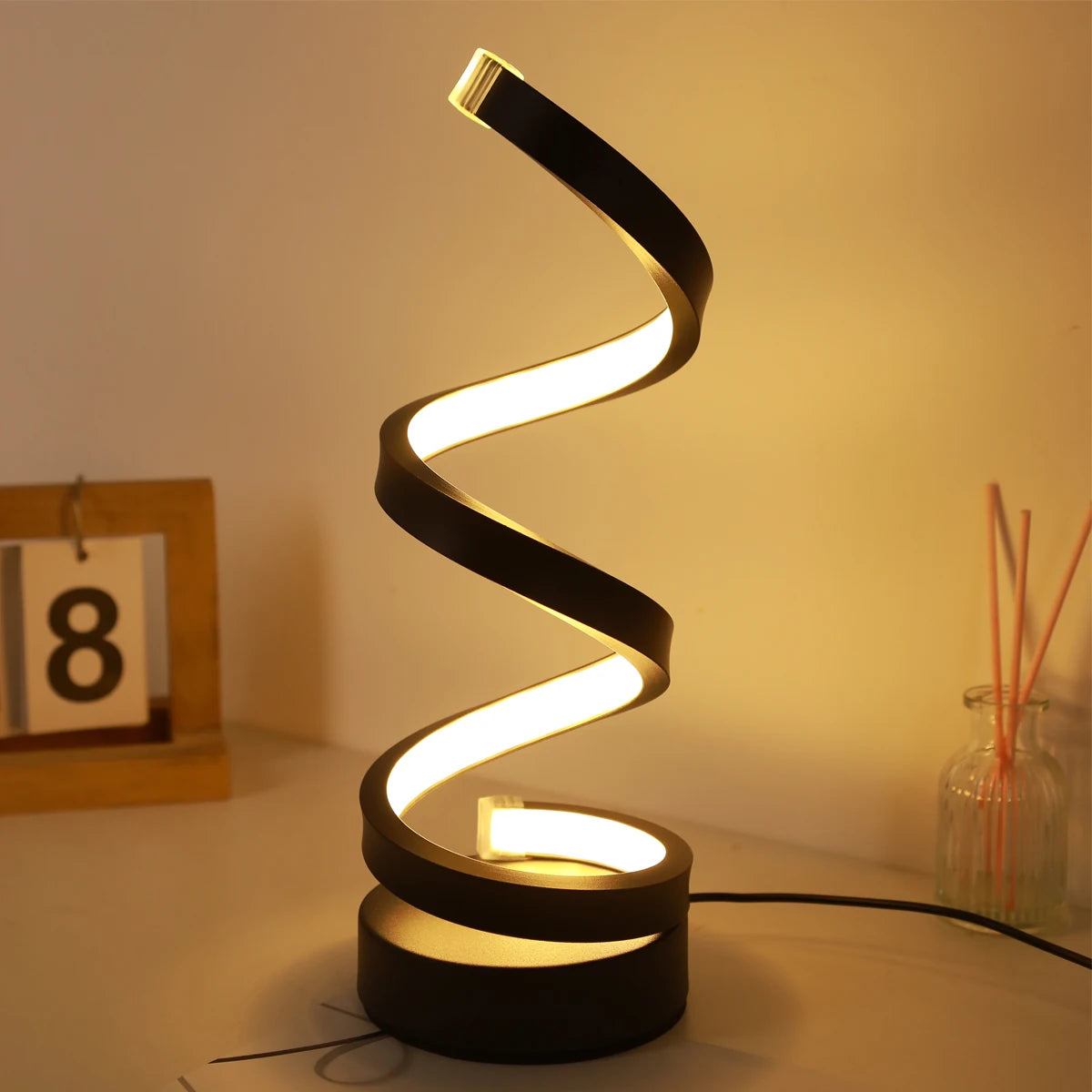 Sculptural Spiral Table Lamp