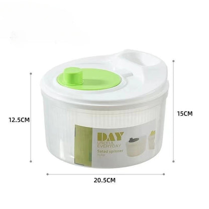 Manual Salad Spinner & Vegetable Dehydrator with Drain Basket