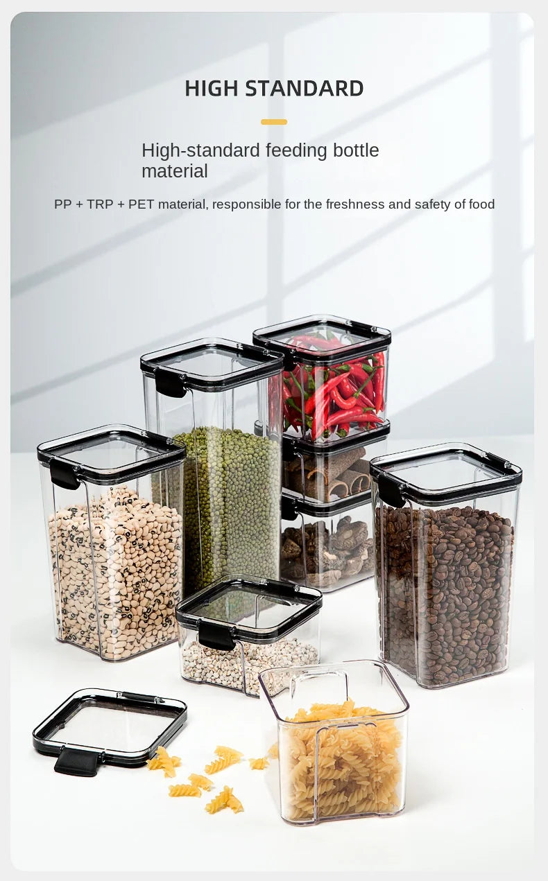 Sealed Kitchen Storage Jars & Grain Organizer Set