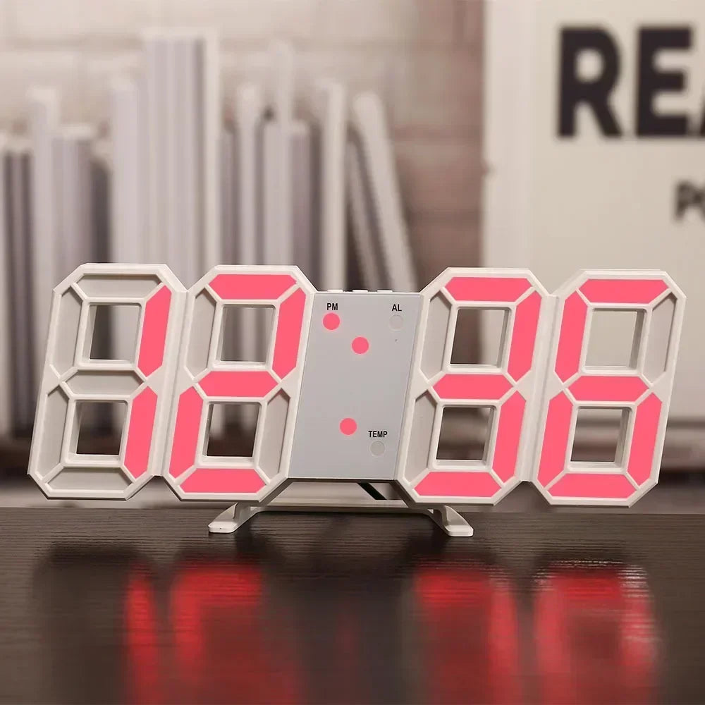 Adjustable 3D LED Digital Clock Night Mode Wall Decor