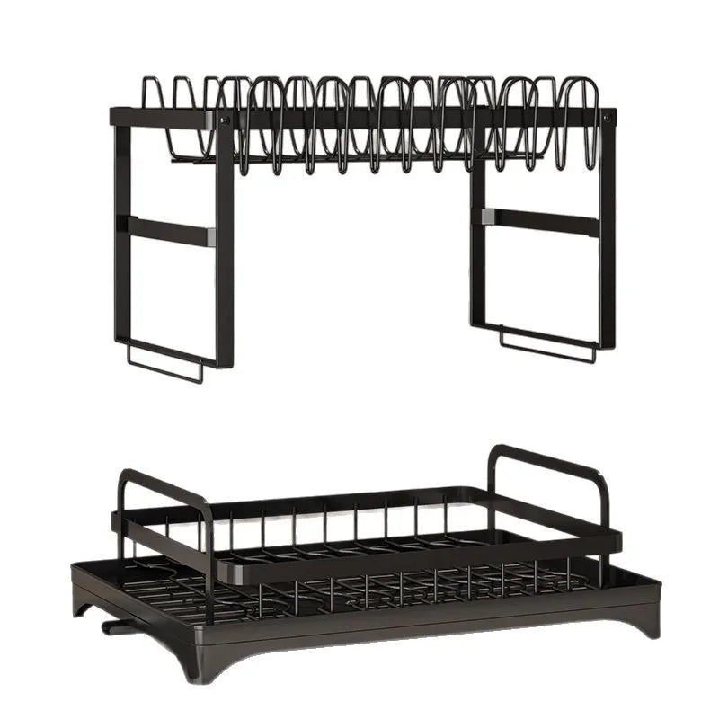 Kitchen Dish Drying Rack & Drainer with Cup Holder