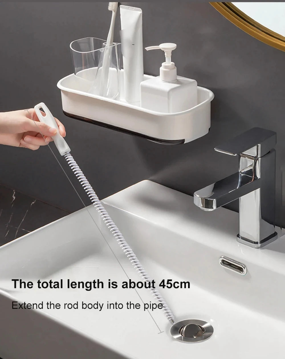 Flexible Drain Clog Remover & Sink Cleaning Brush