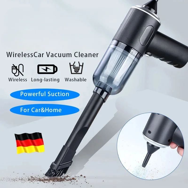 9000Pa Wireless Car Vacuum Cleaner – Wet & Dry, USB Rechargeable