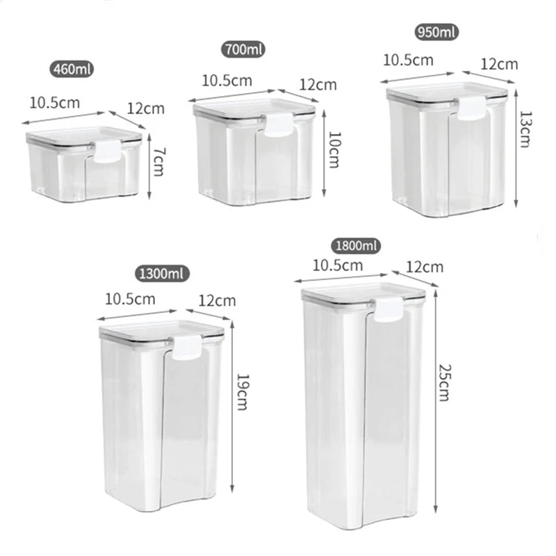 Sealed Kitchen Storage Jars & Grain Organizer Set