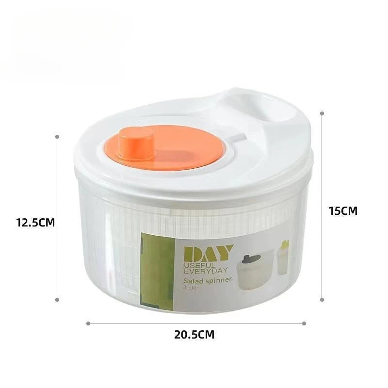 Manual Salad Spinner & Vegetable Dehydrator with Drain Basket