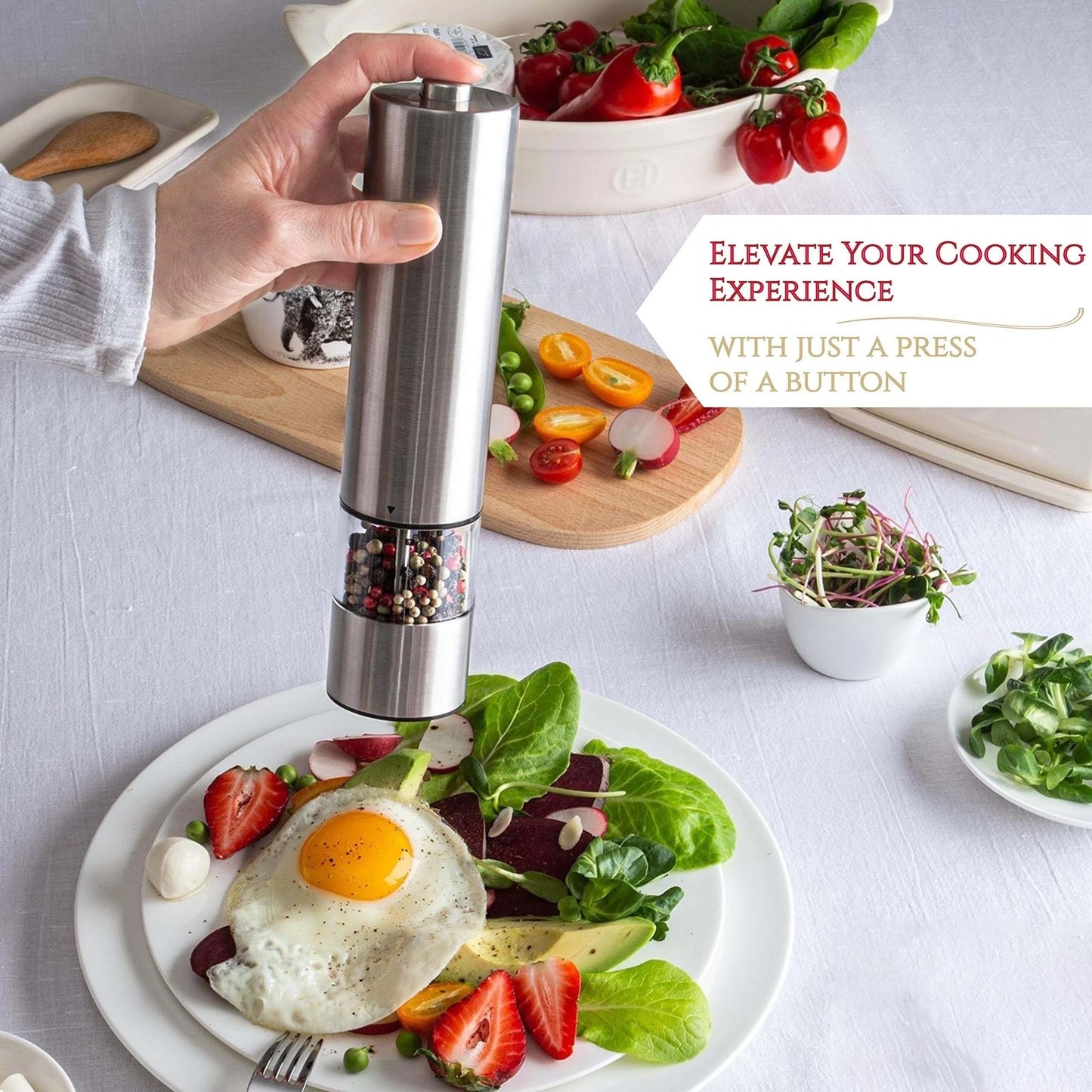 Electric Salt & Pepper Grinder Set with Light