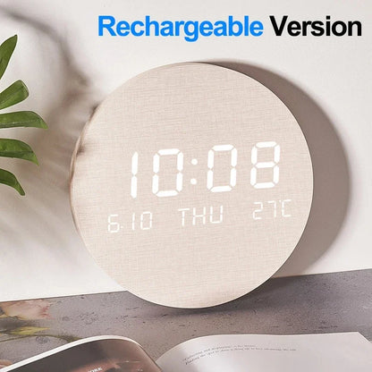 LED Digital Wall Clock with Temperature & Date