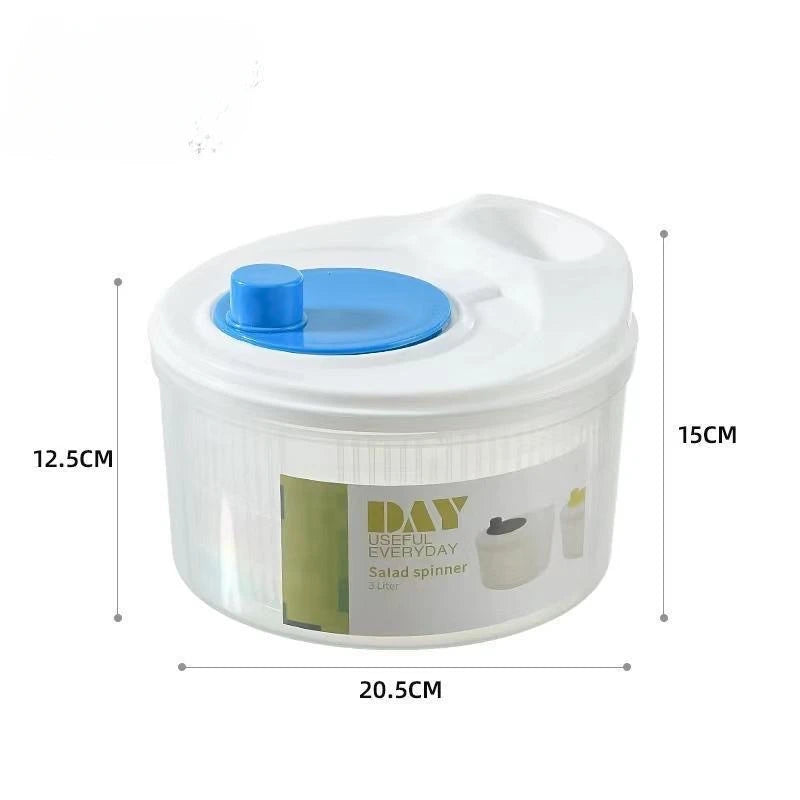 Manual Salad Spinner & Vegetable Dehydrator with Drain Basket