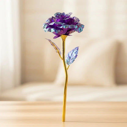 Glowing Artificial Rose Flower Gift in Glass
