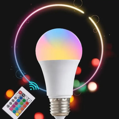 16-Color RGB LED Bulb E27 with Dimmer & 24-Key Remote