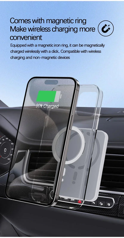 Magnetic Car Phone Holder & 30W MagSafe Wireless Charger