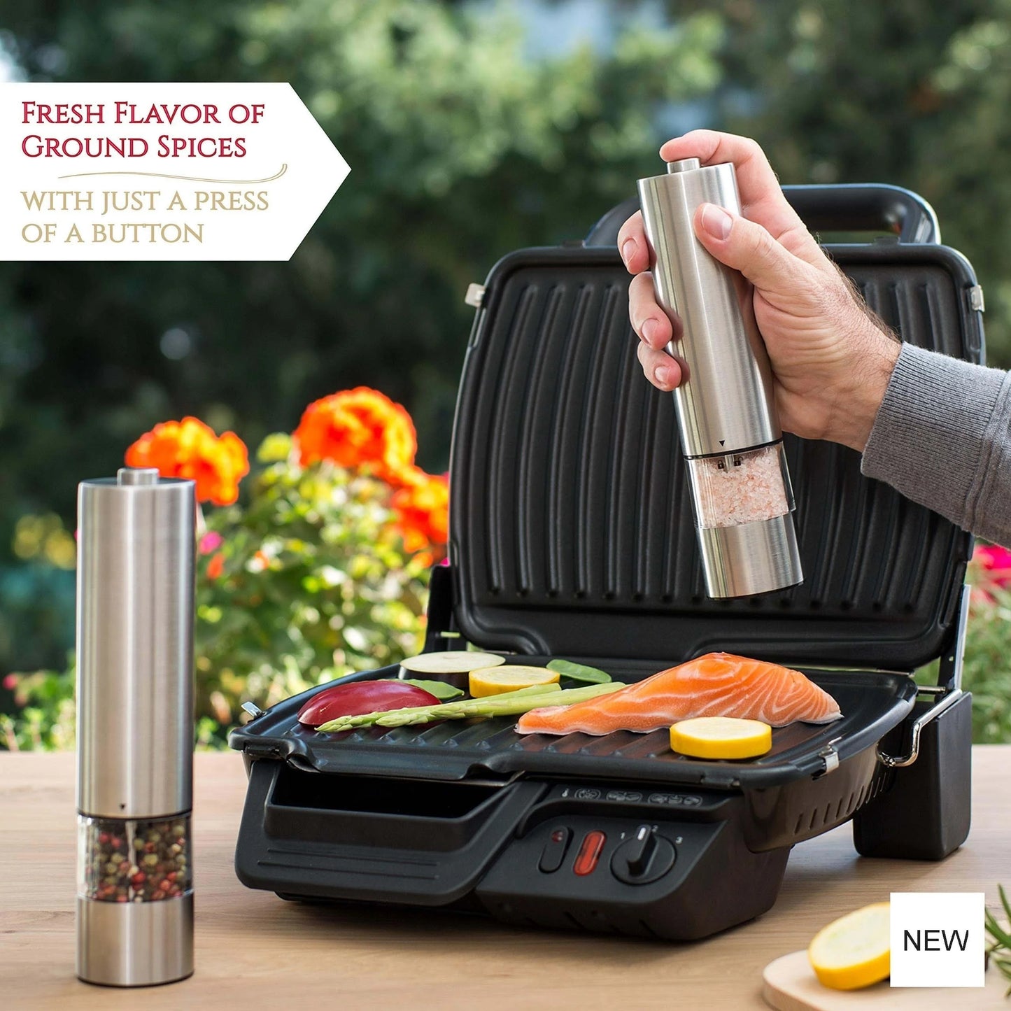 Electric Salt & Pepper Grinder Set with Light