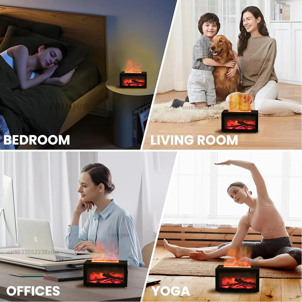 Fireplace Flame Humidifier & Aromatherapy Diffuser