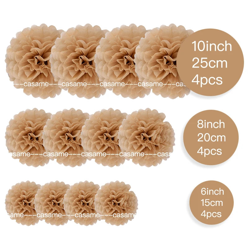 Handmade Paper Flower Pom Pom Decorations
