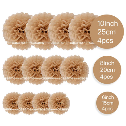 Handmade Paper Flower Pom Pom Decorations