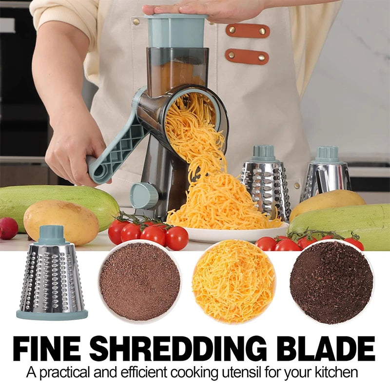 3-in-1 Rotary Grater Slicer & Shredder Set