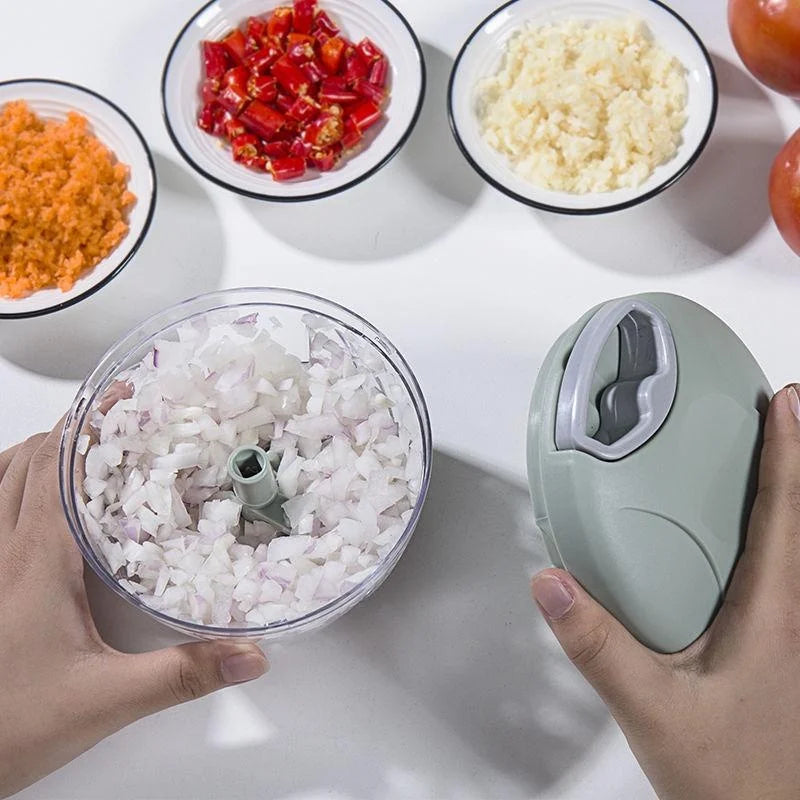 Manual Meat Mincer & Garlic Chopper with Rotating Crusher