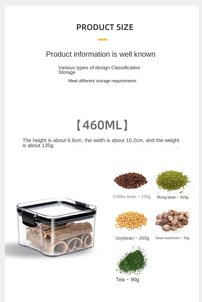 Sealed Kitchen Storage Jars & Grain Organizer Set