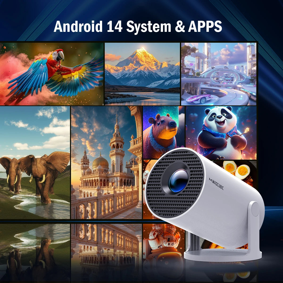 MAGCUBIC HY300 Pro 8K Android 14 Home Cinema Projector