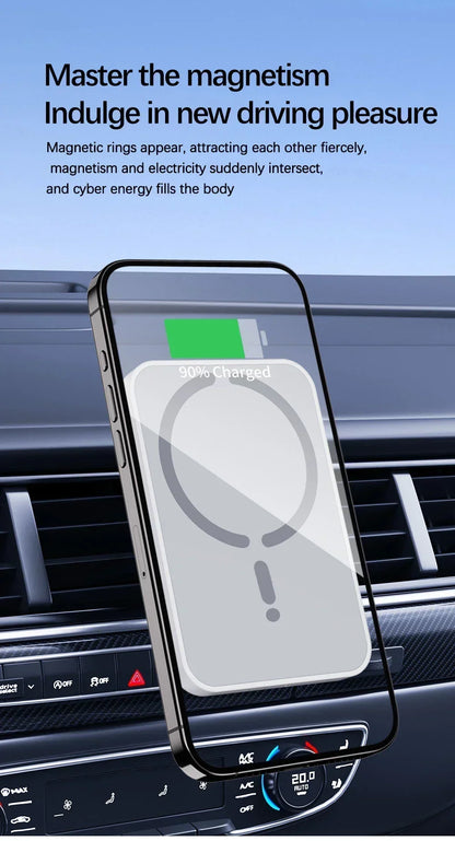 Magnetic Car Phone Holder & 30W MagSafe Wireless Charger