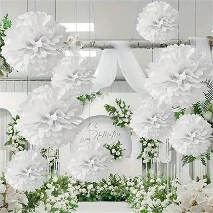 Handmade Paper Flower Pom Pom Decorations