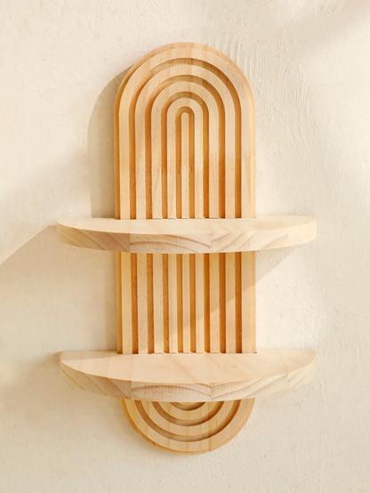 Boho Geometric Wood Wall Shelf