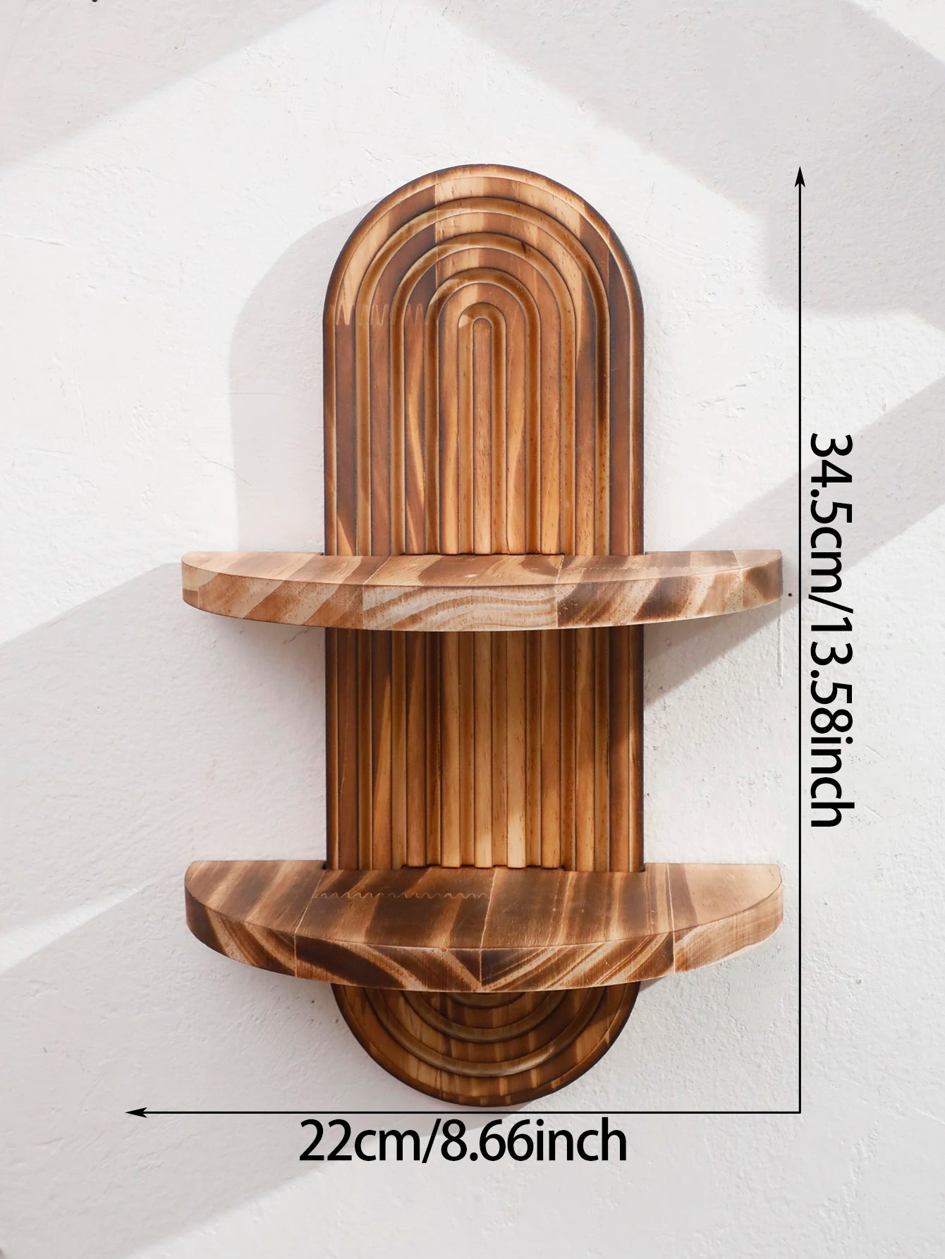 Boho Geometric Wood Wall Shelf