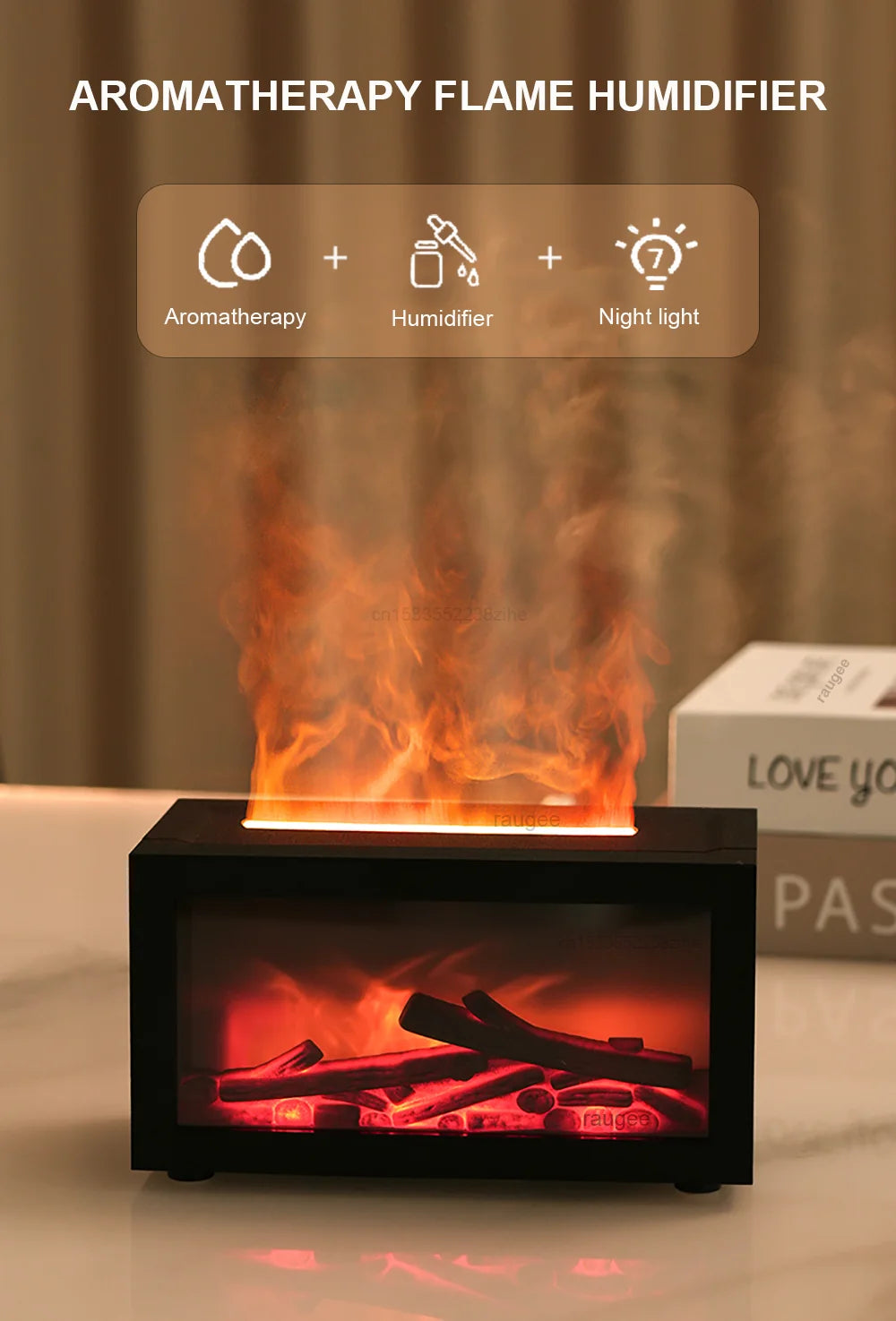 Fireplace Flame Humidifier & Aromatherapy Diffuser