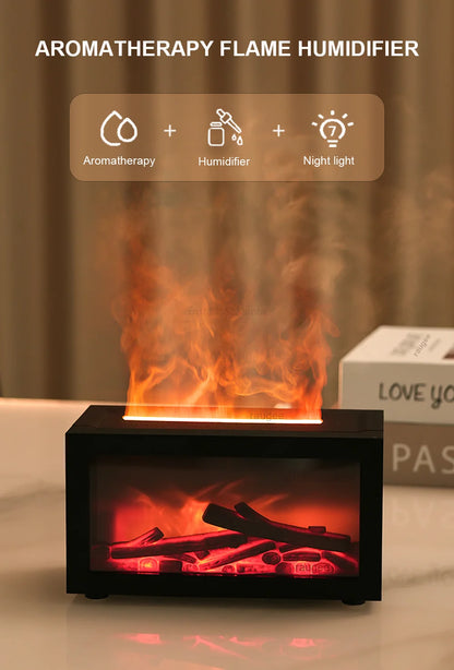 Fireplace Flame Humidifier & Aromatherapy Diffuser