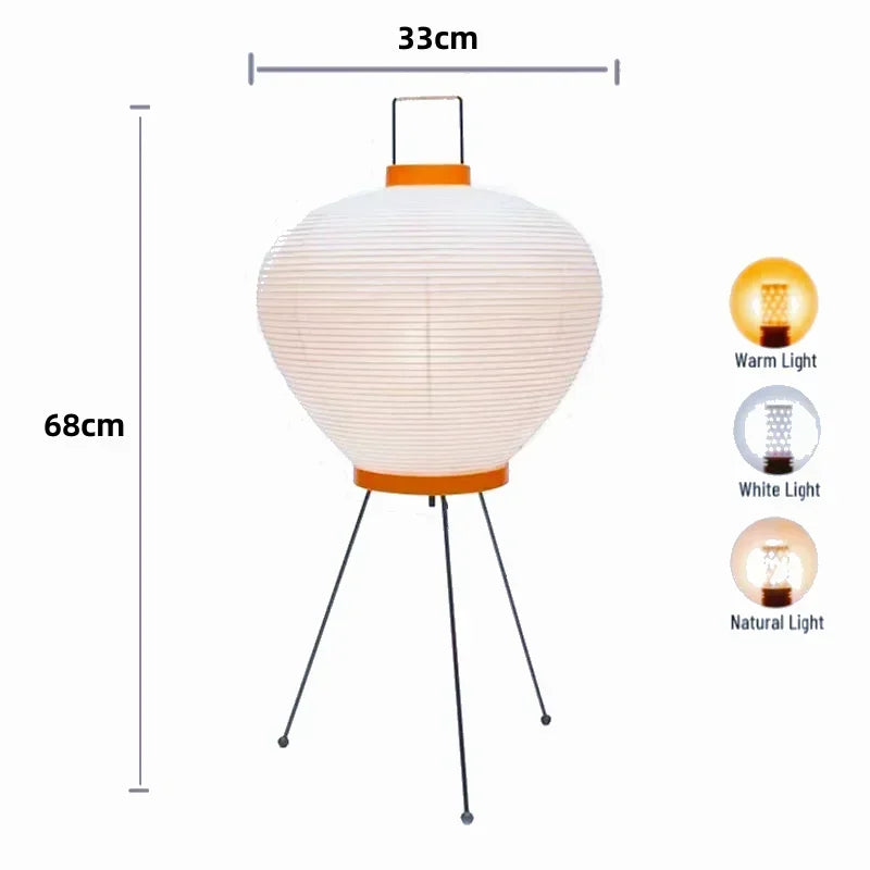Japanese Wabi Sabi Rice Paper Standing Lamp