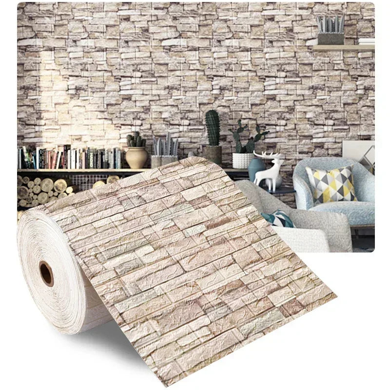 Self-Adhesive 3D Brick Wallpaper Panels
