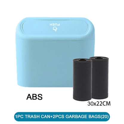 Mini Car Trash Can with Lid & 60 Bags